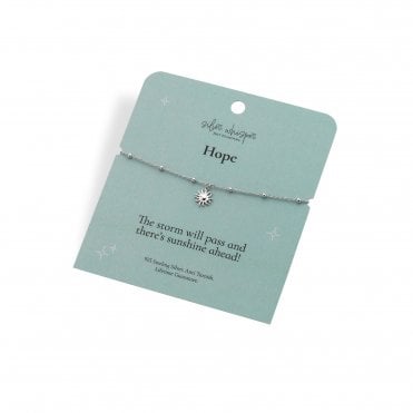 Silver Whisper "Hope" 925 Sterling Silver Bracelet with Sun charm.