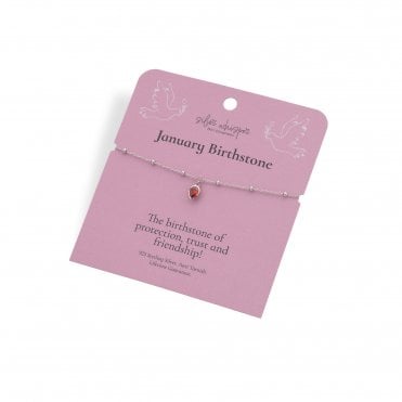 Silver Whisper "January" Birthstone 925 Sterling Silver Bracelet