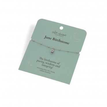 Silver Whisper "June" Birthstone 925 Sterling Silver Bracelet