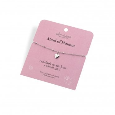 Silver Whisper "Maid of Honour" 925 Sterling Silver Bracelet with Heart charm.