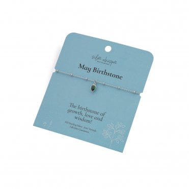 Silver Whisper "May" Birthstone 925 Sterling Silver Bracelet