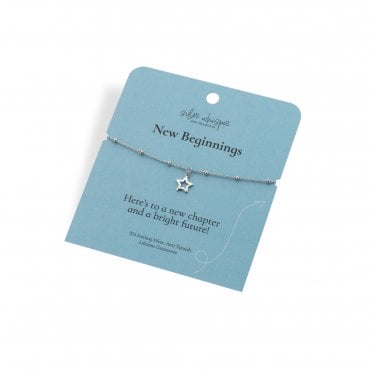 Silver Whisper "New Beginnings" 925 Sterling Silver Bracelet with Star charm.