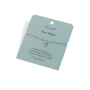 Silver Whisper "New Mum" 925 Sterling Silver Bracelet with Dummy charm.