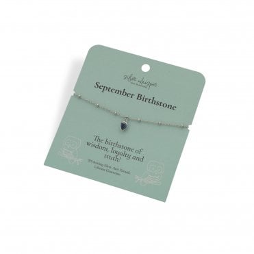 Silver Whisper "September" Birthstone 925 Sterling Silver Bracelet