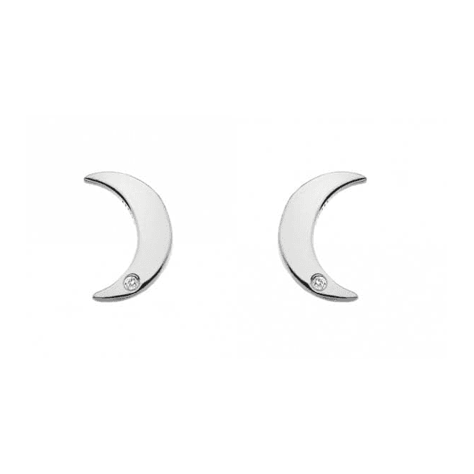 Hot Diamonds Sterling Silver Crescent Diamond Set Stud Earrings DE588