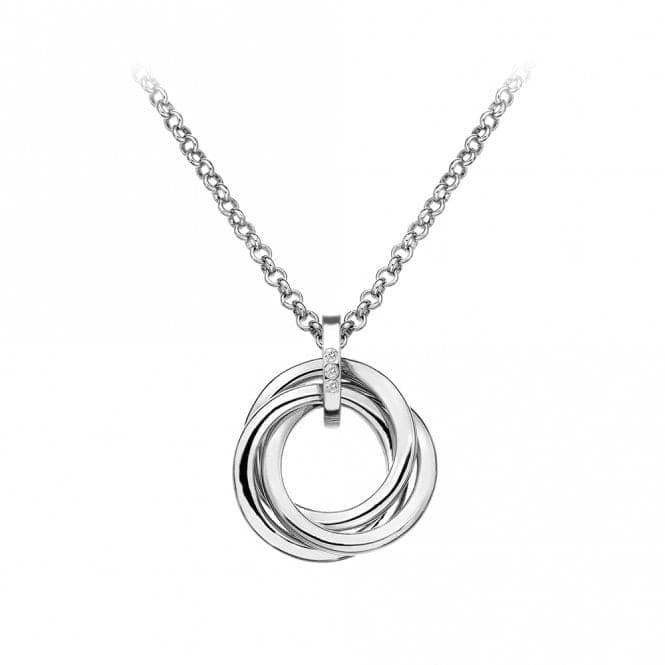 Hot Diamonds Sterling Silver Diamond Set Calm Circles Pendant and Chain DP543