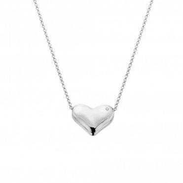 Sterling Silver Diamond Set Desire Statement Pendant and Chain DP966