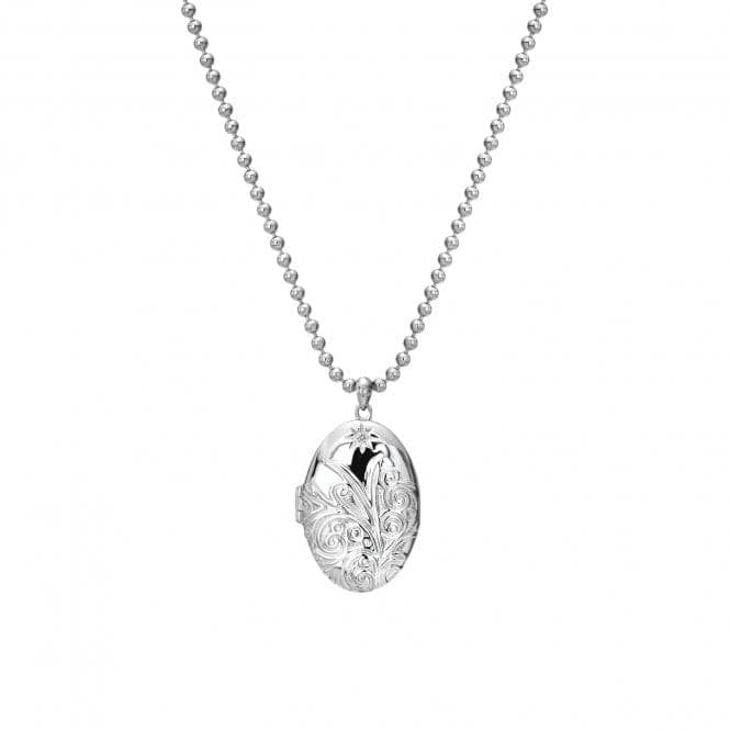 Hot Diamonds Sterling Silver Diamond Set Engraved Oval Locket DP773