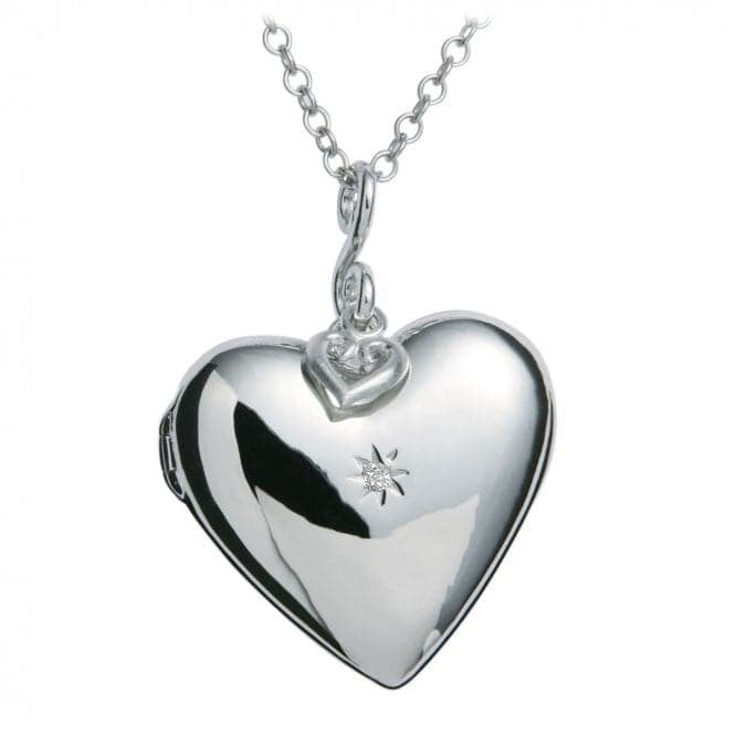 Hot Diamonds Sterling Silver Diamond Set Heart Locket & Chain DP132