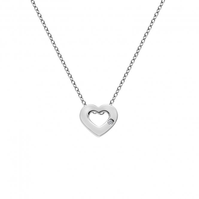 Hot Diamonds Sterling Silver Diamond Set Heart Pendant & Chain DP747