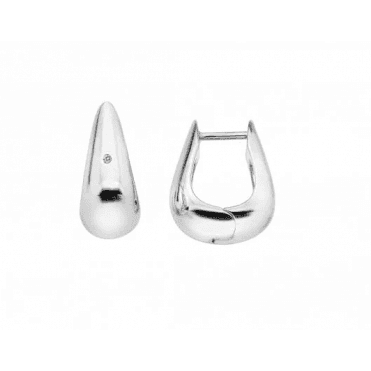 Sterling Silver Diamond Set Huggie Earrings DE793