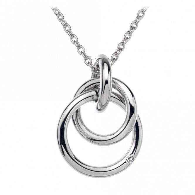 Hot Diamonds Sterling Silver Diamond Set Interlocking Rings Pendant & Chain DP372