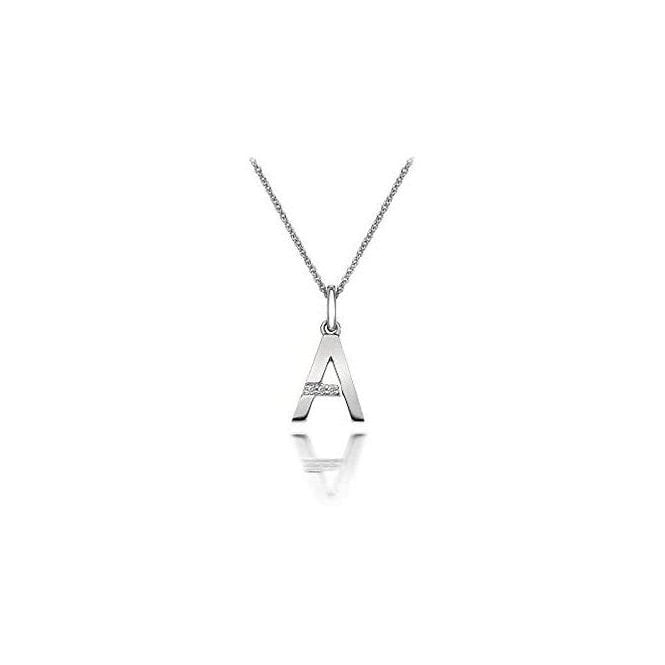 Hot Diamonds Sterling Silver Diamond Set letter 'A' Micro Pendant & Chain DP401