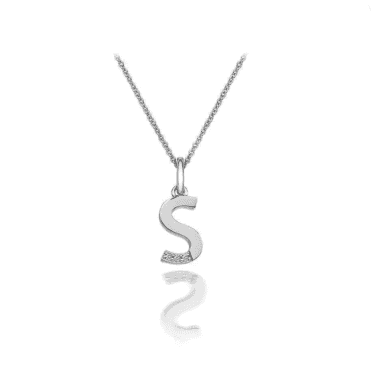 Sterling Silver Diamond Set letter 'S' Micro Pendant & Chain DP419