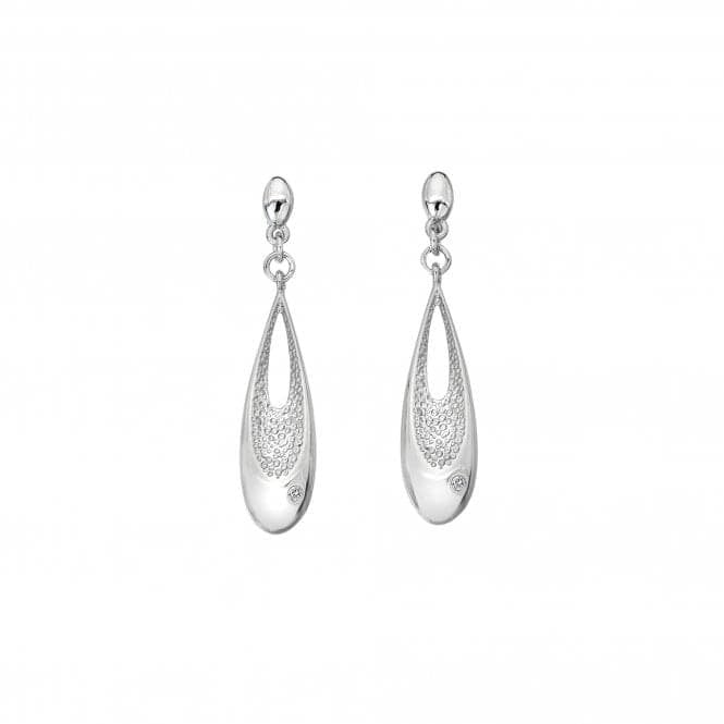 Hot Diamonds Sterling Silver Diamond Set Teardrop Drop Earrings DE648