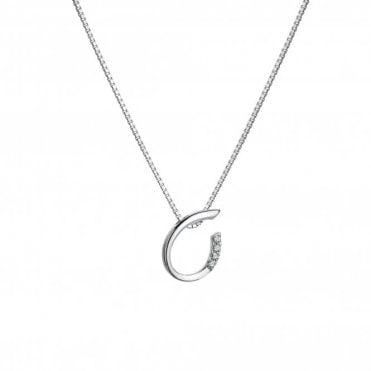 Sterling Silver Diamond Set Teardrop Pendant & Chain DP908