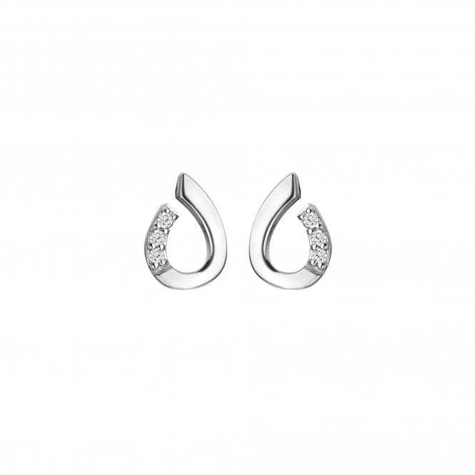 Hot Diamonds Sterling Silver Diamond Set Teardrop Stud Earrings DE729