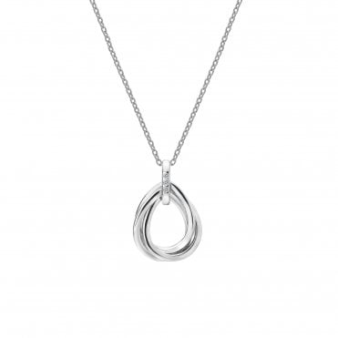Sterling Silver Diamond Set Trio Teardrop Pendant DP779