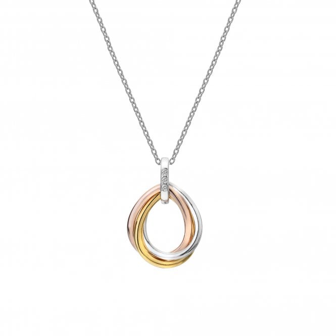 Hot Diamonds Sterling Silver Diamond Set Trio Teardrop Pendant DP780