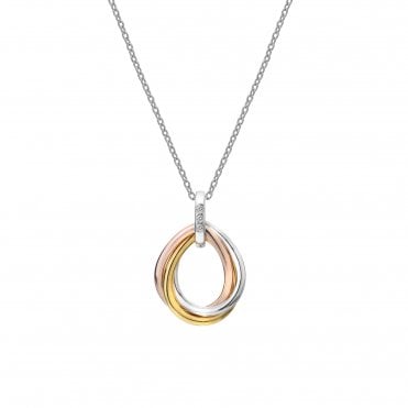 Sterling Silver Diamond Set Trio Teardrop Pendant DP780