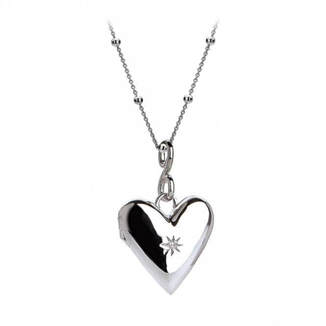 Hot Diamonds Sterling Silver Figure Eight Clasp Diamond Set Heart Locket & Chain DP142