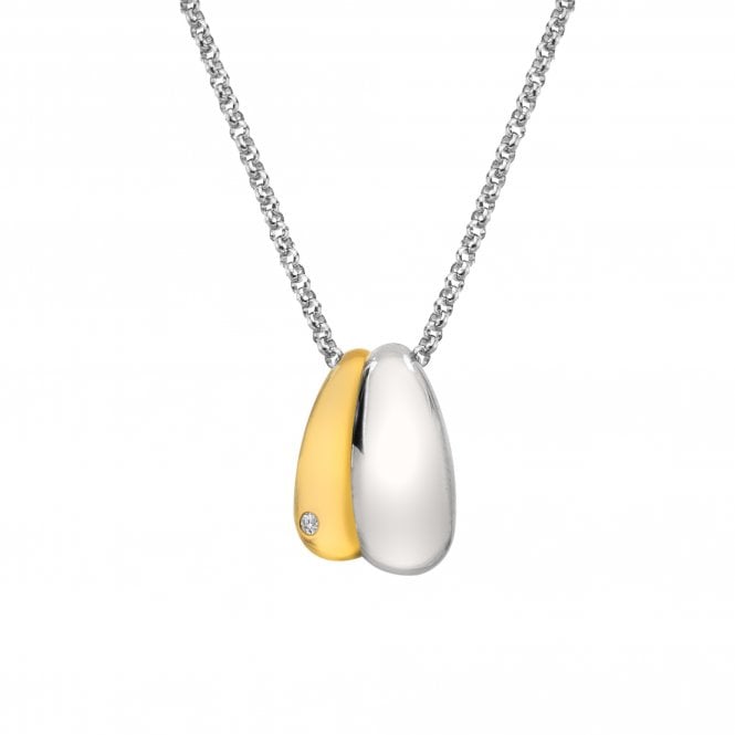 Hot Diamonds Sterling Silver Gold Plated 2 Colour Drop Pendant & Chain DP1095