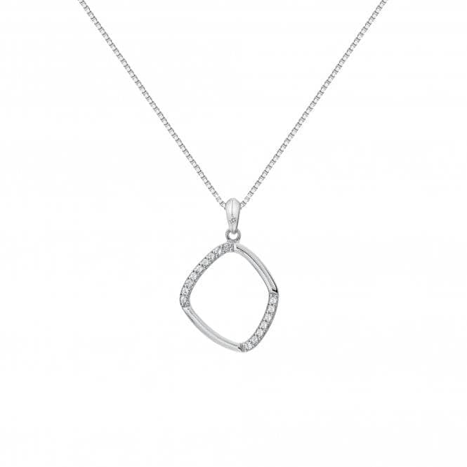 Hot Diamonds Sterling Silver Large Behold White Topaz & Diamond Set Pendant & Chain DP781