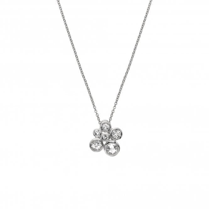 Hot Diamonds Sterling Silver Multi Stone Cluster Pendant & Chain DP1083