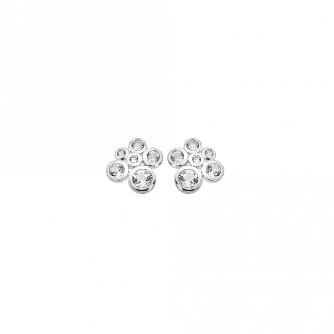 Hot Diamonds Sterling Silver Multi Stone Cluster Stud Earrings DE836
