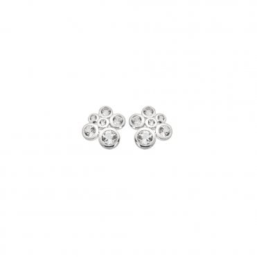 Sterling Silver Multi Stone Cluster Stud Earrings DE836