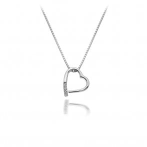 Sterling Silver Open Heart Pendant & Chain  DP100
