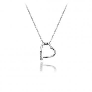 Sterling Silver Open Heart Pendant & Chain  DP100