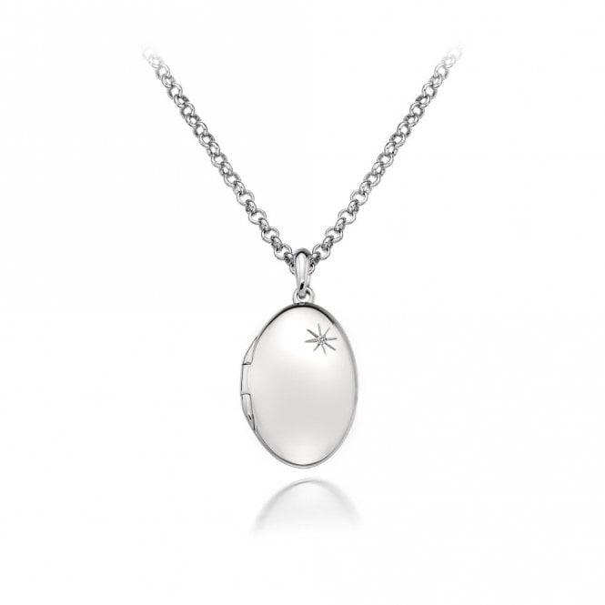 Hot Diamonds Sterling Silver Oval Locket & Chain DP493