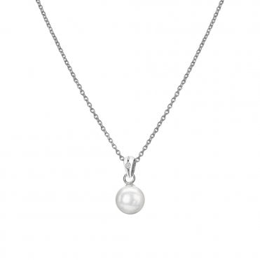 Sterling Silver Pearl Pendant & Chain DP895