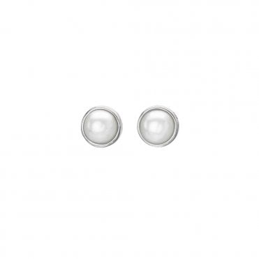 Sterling Silver Pearl Stud Earrings DE712