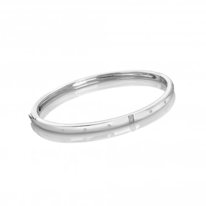 Hot Diamonds Sterling Silver Rhodium Plated Much Loved Slim Oval Bangle