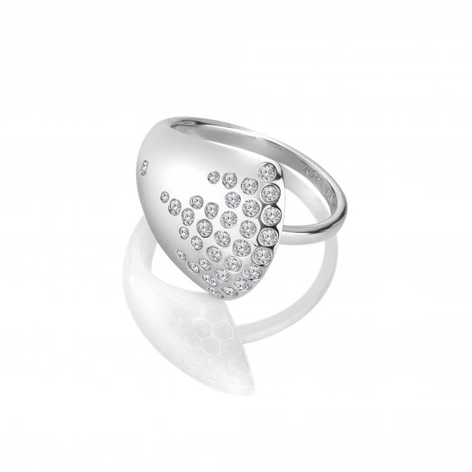 Hot Diamonds Sterling Silver Rhodium Plated Sprite White Topaz Ring Size L