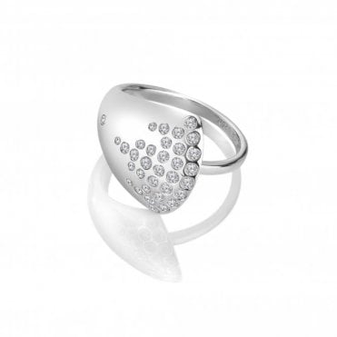 Sterling Silver Rhodium Plated Sprite White Topaz Ring Size L