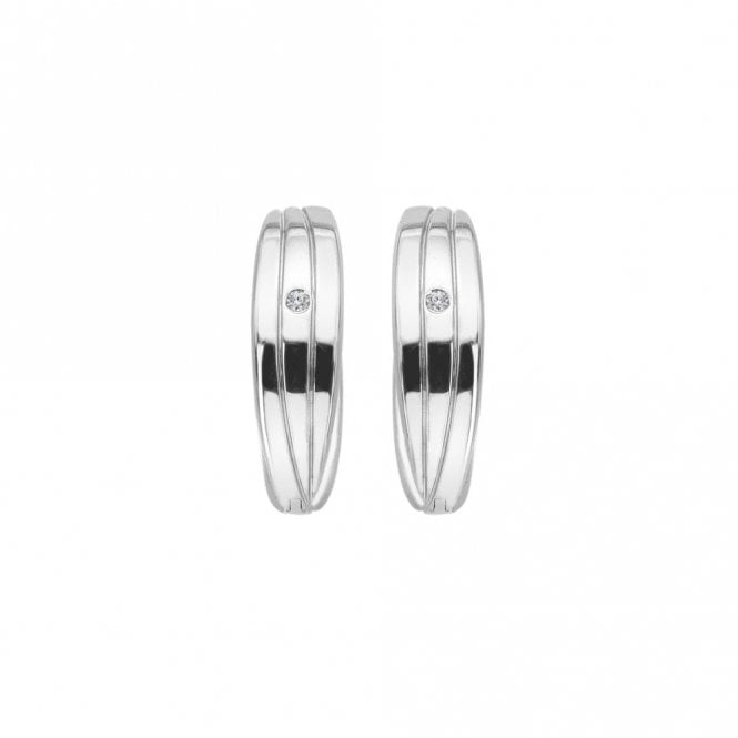 Hot Diamonds Sterling Silver Rhodium Plated Trio Hoop Earrings