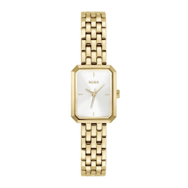 Ladies #COSY Rectangle White Dial Gold Plated Bracelet Watch 1540179