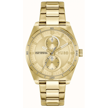 Ladies #FAST FOR HER Round Gold Multi Dial Gold Plated Bracelet Watch 1540171