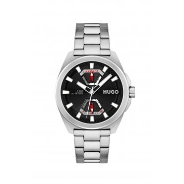 Mens #Expose Round Black Dial Stainless Steel Bracelet Watch 1530242