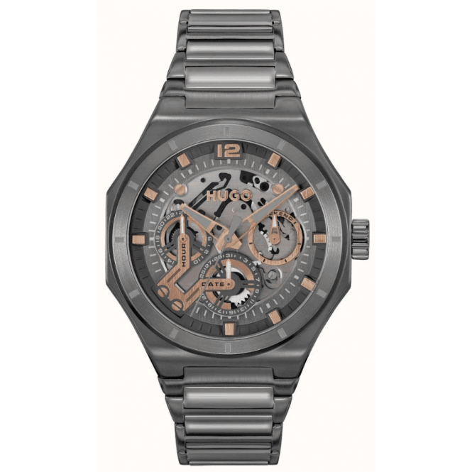 Hugo Mens #GRAIL SKELETON Round Skeleton Dial Bracelet Watch 1530378