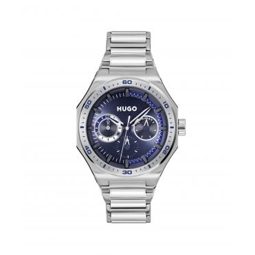 Mens #GRAIL SPORT Round Blue Chronograph Dial Stainless Steel Bracelet Watch 1530400