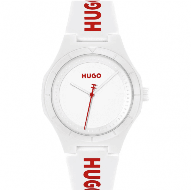 Hugo Mens #LITFORHIM Round White Dial with Silicone Strap Watch 1530345