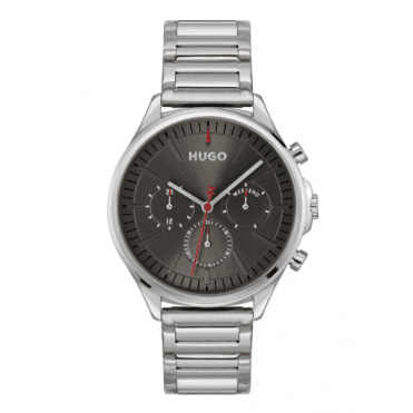 Mens SMASH MULTI Round Grey Chronograph Dial Stainless Steel Bracelet Watch 1530411