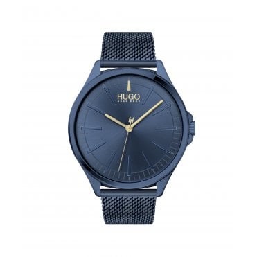 Mens #SMASH Round Blue Dial Blue Mesh Bracelet Watch 1530136
