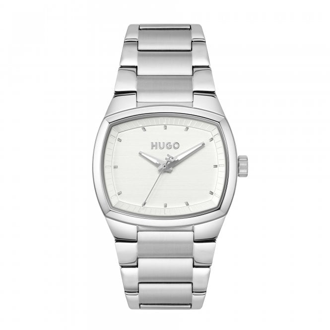 Hugo Mens #TELLY Silver Cushion Dial Stainless Steel Bracelet Watch 1530460