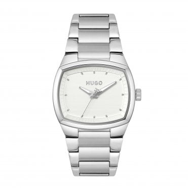 Mens #TELLY Silver Cushion Dial Stainless Steel Bracelet Watch 1530460