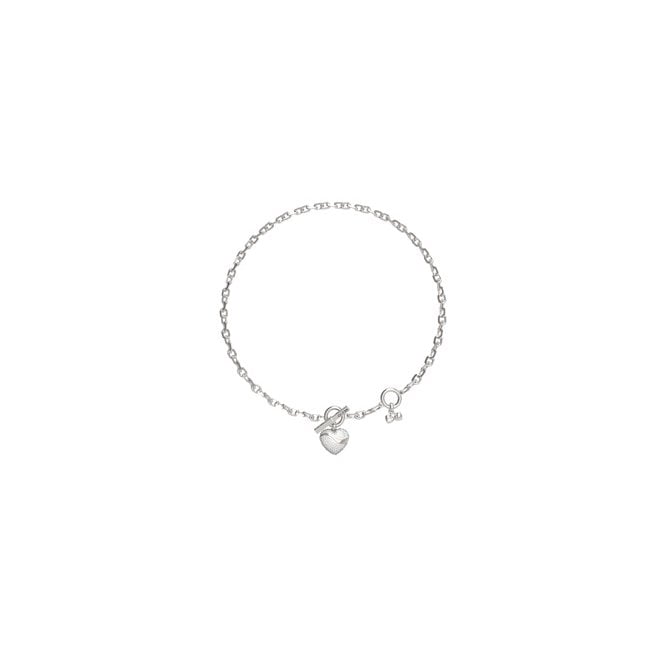 Guess Ladies In My Heart Rhodium Plated T-Bar Necklace UBN04494RH